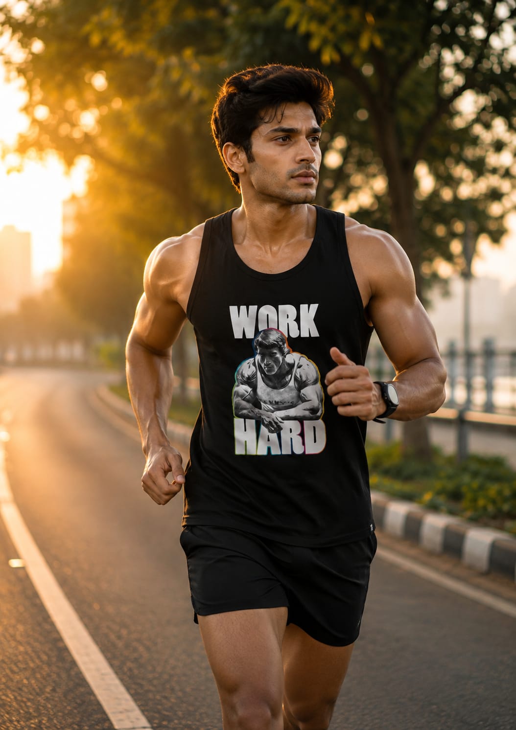 Work Hard Black Men Vest