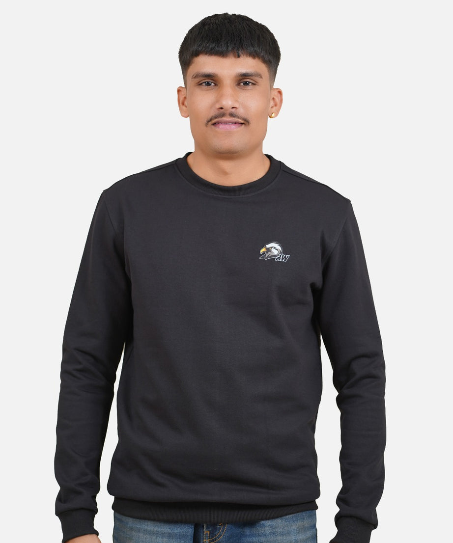 Fleece Eagle Black Sweatshirt RWM9012