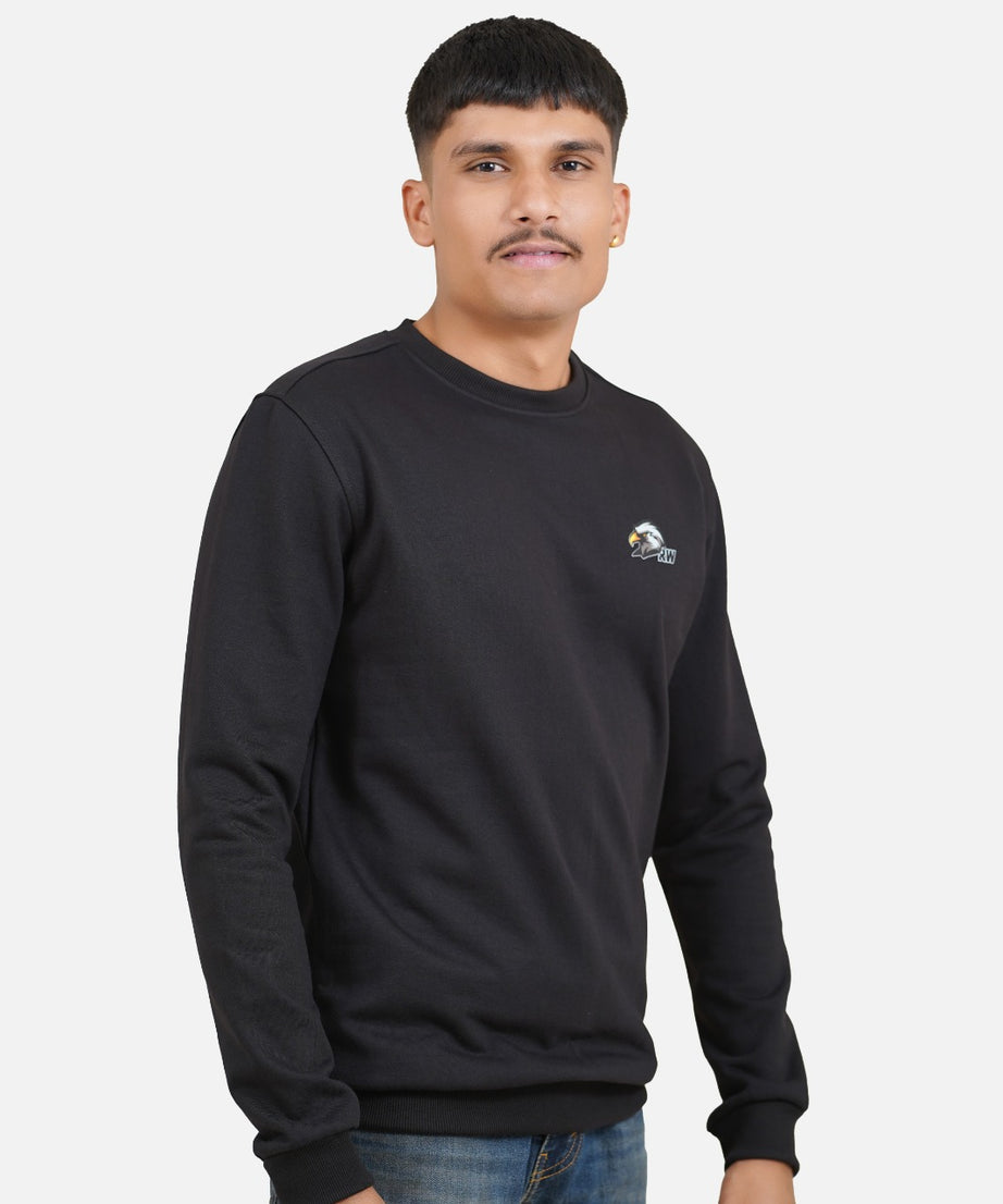 Fleece Eagle Black Sweatshirt RWM9012