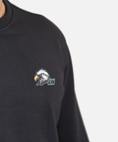 Fleece Eagle Black Sweatshirt RWM9012