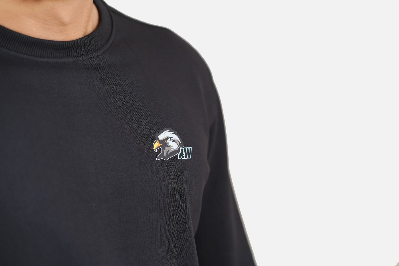 Fleece Eagle Black Sweatshirt RWM9012