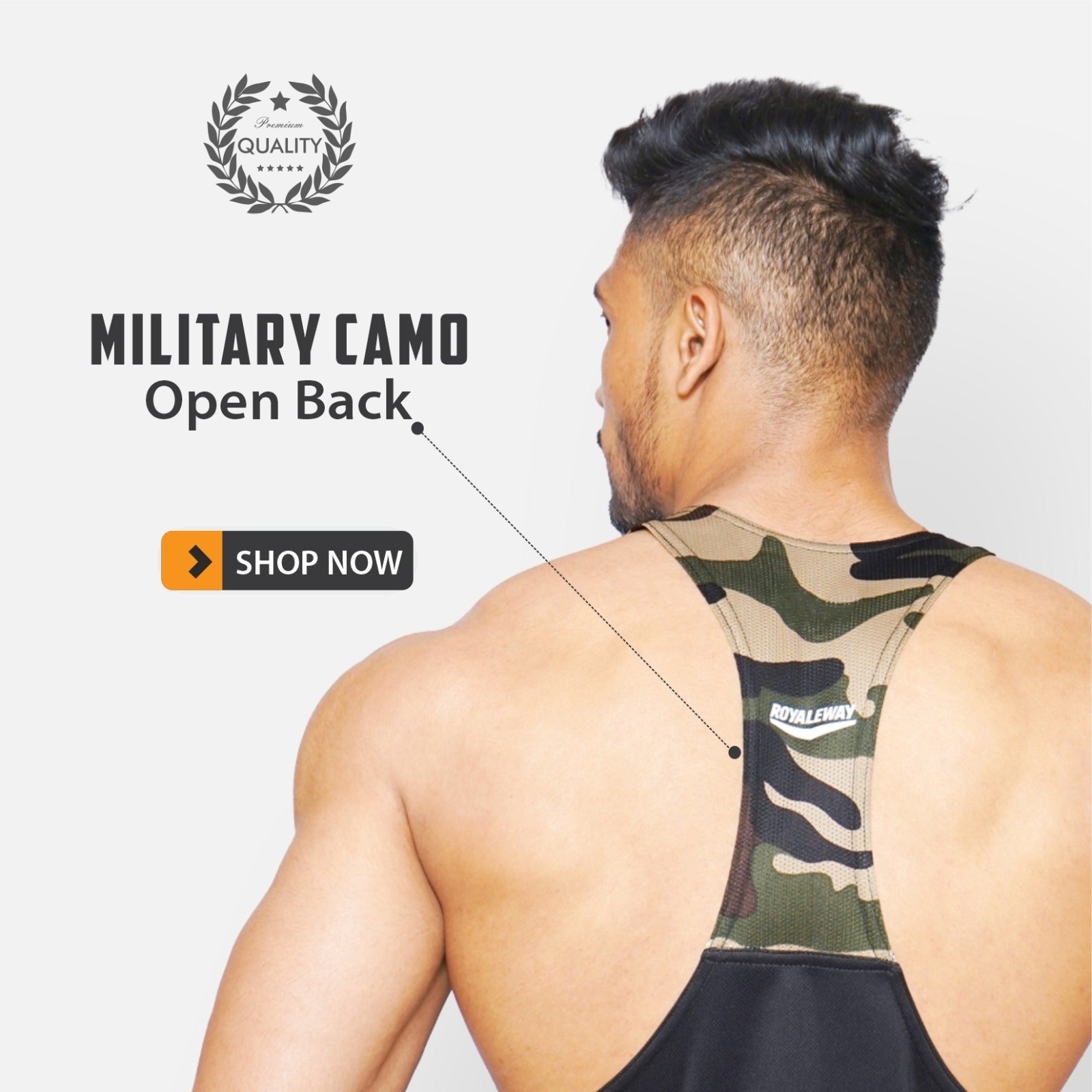 Camouflage Black Gym Sando