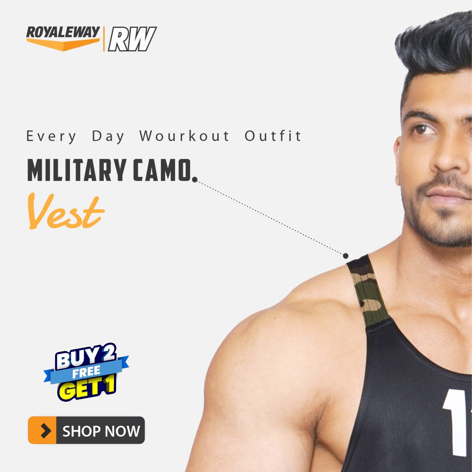 Camouflage Black Gym Sando RWM4003