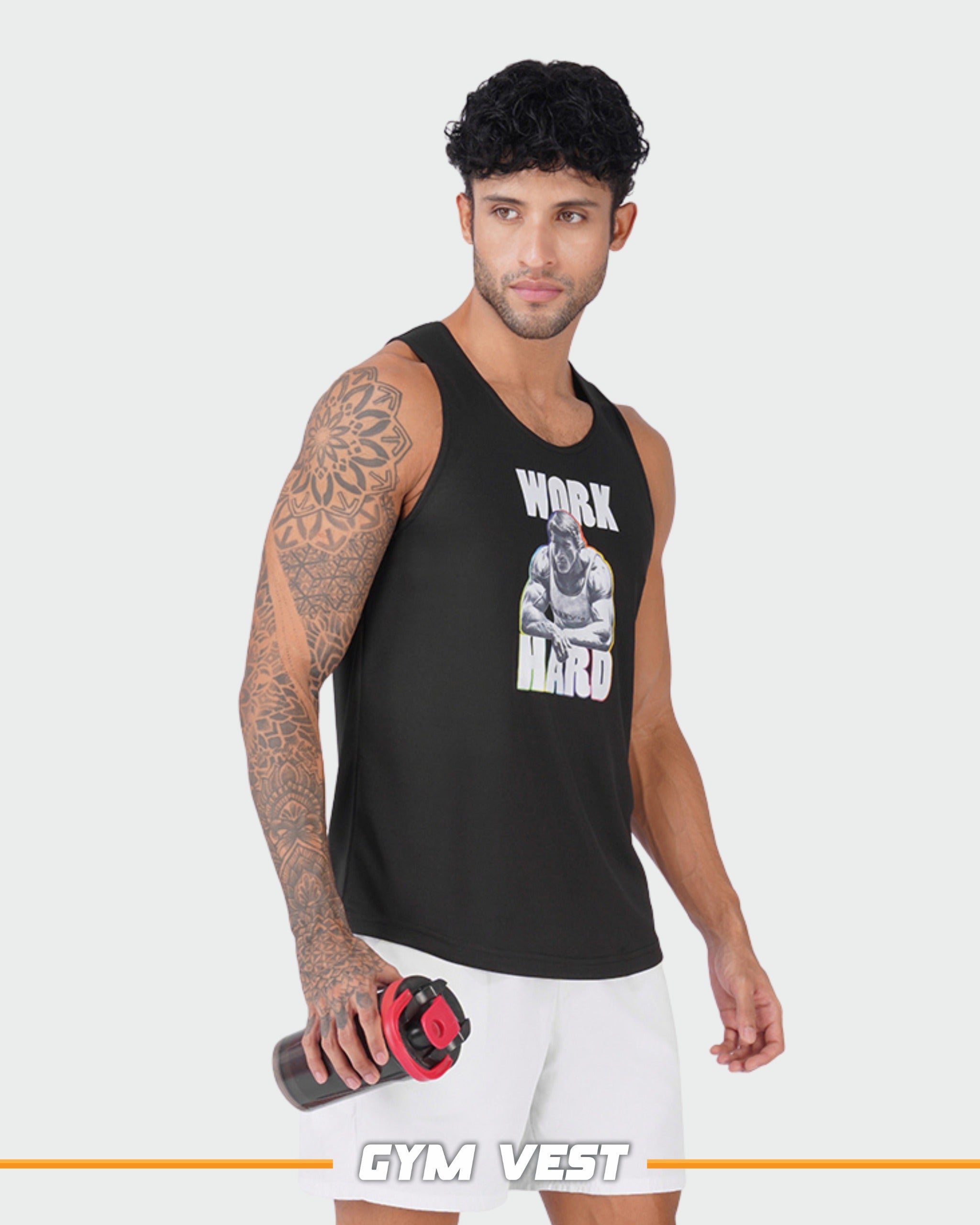 Work Hard Black Men Vest