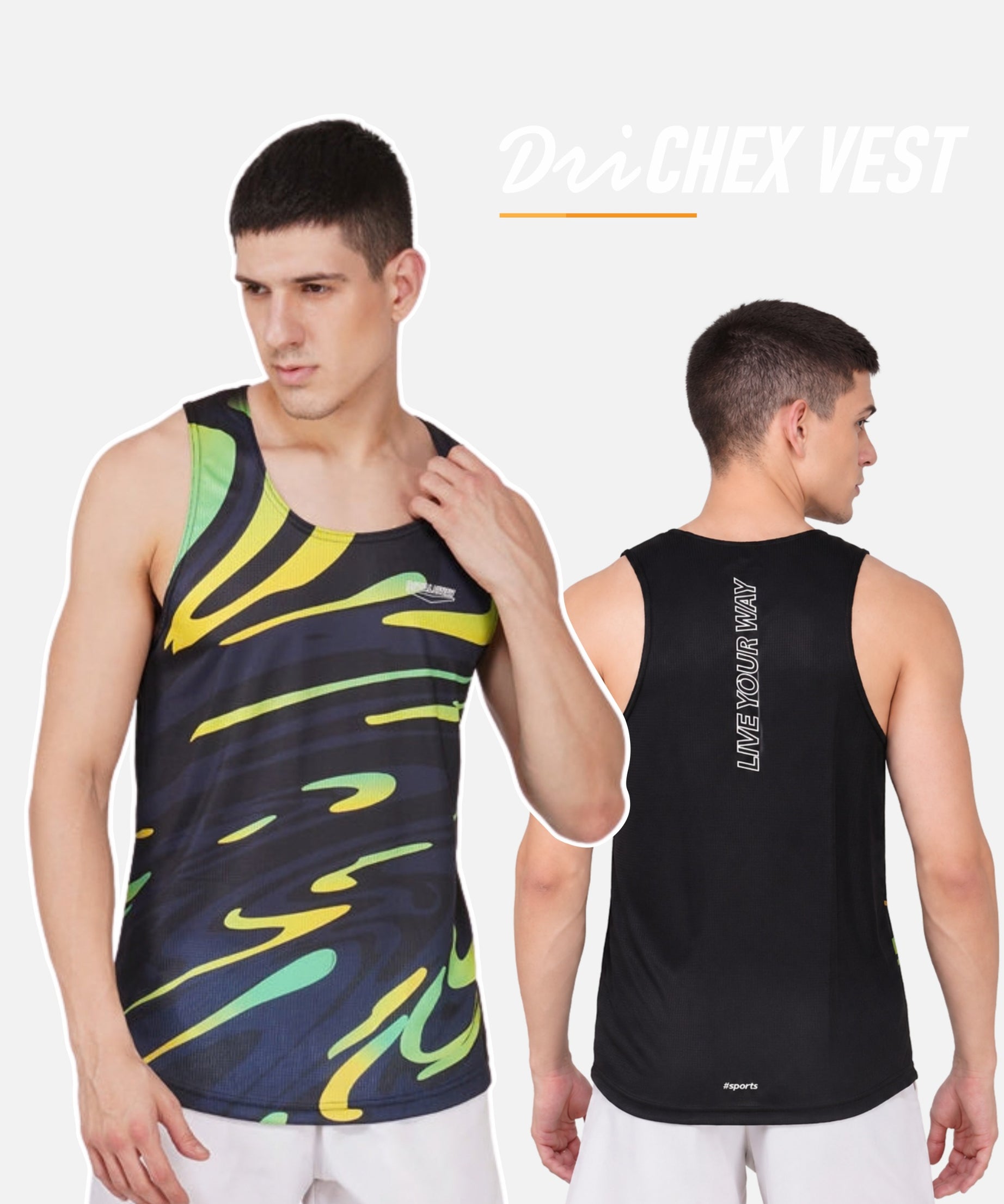 DriCHEX Neon Yellow & Black Vest for Men