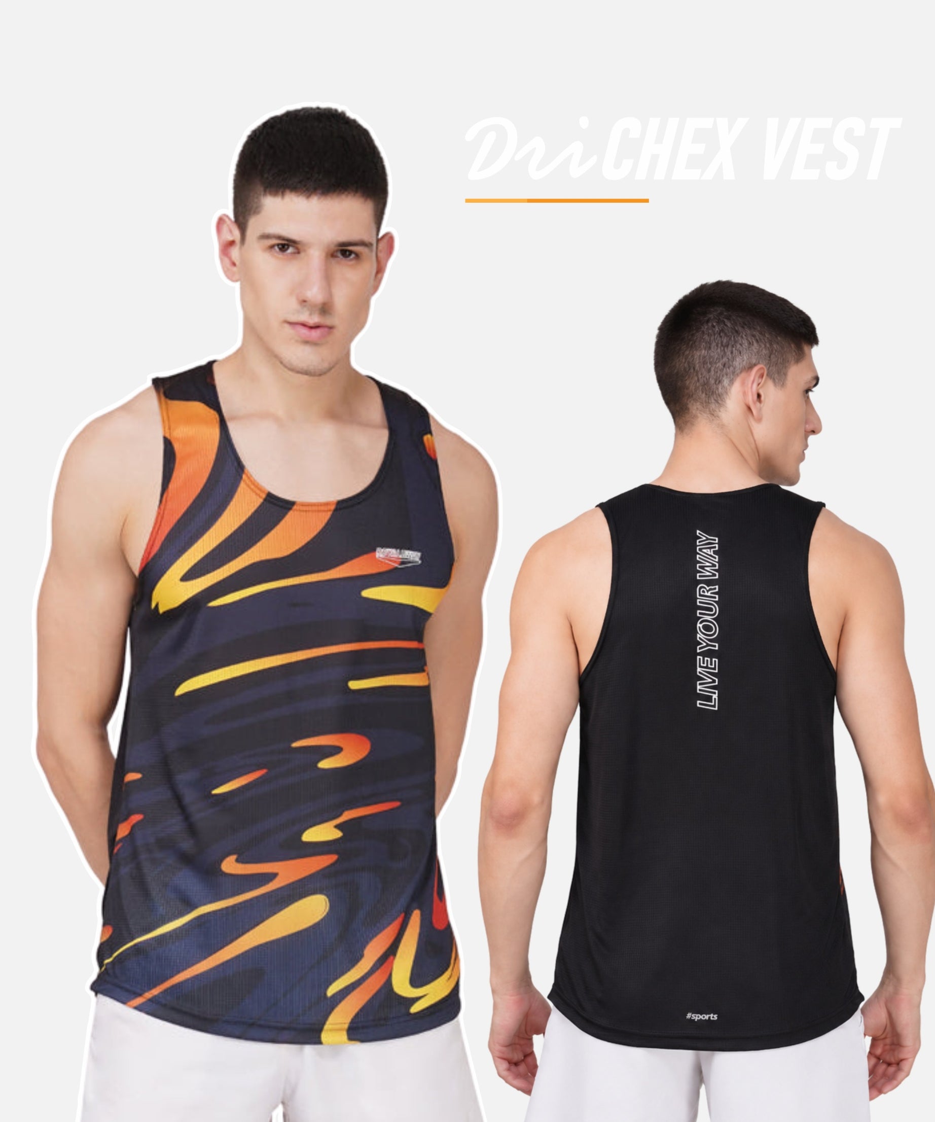 DriCHEX Neon Orange & Black Vest for Men