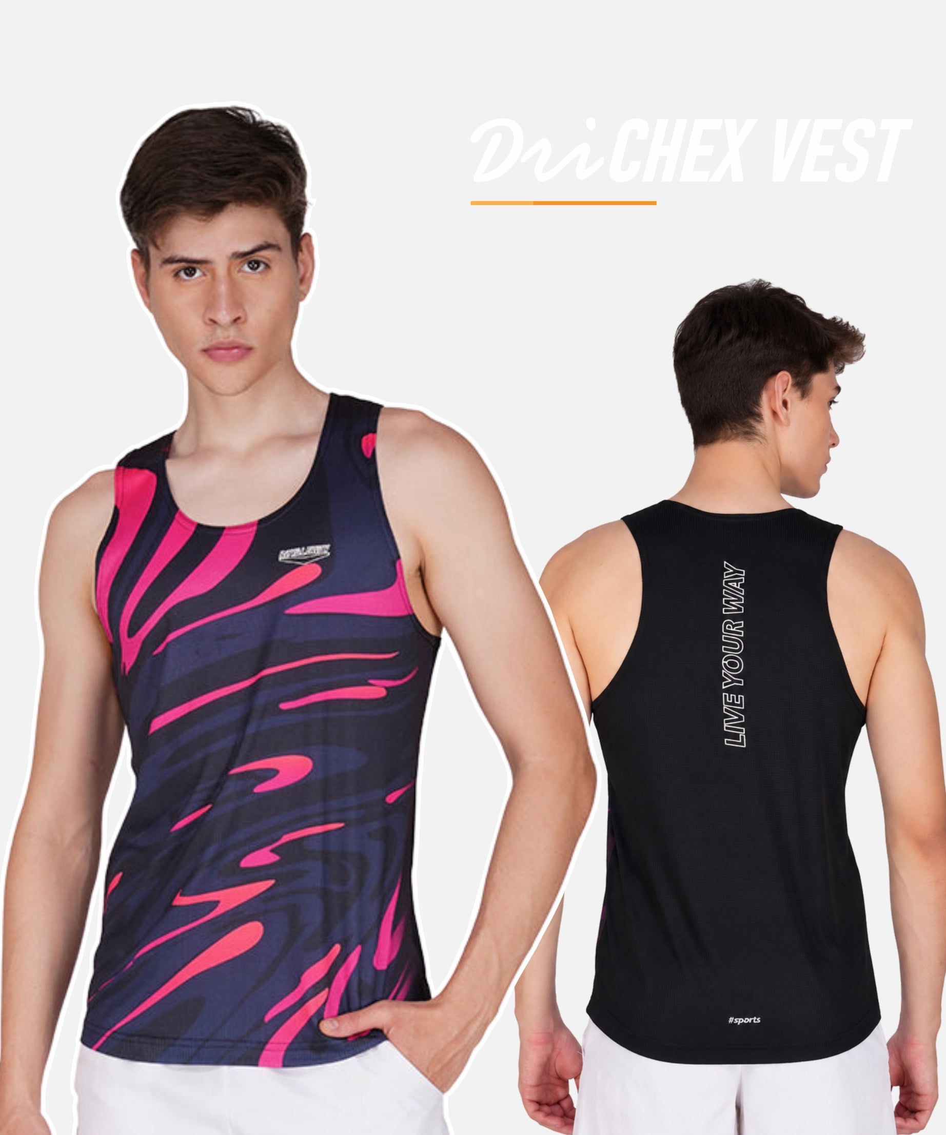 DriCHEX Neon Pink & Black Vest for Men