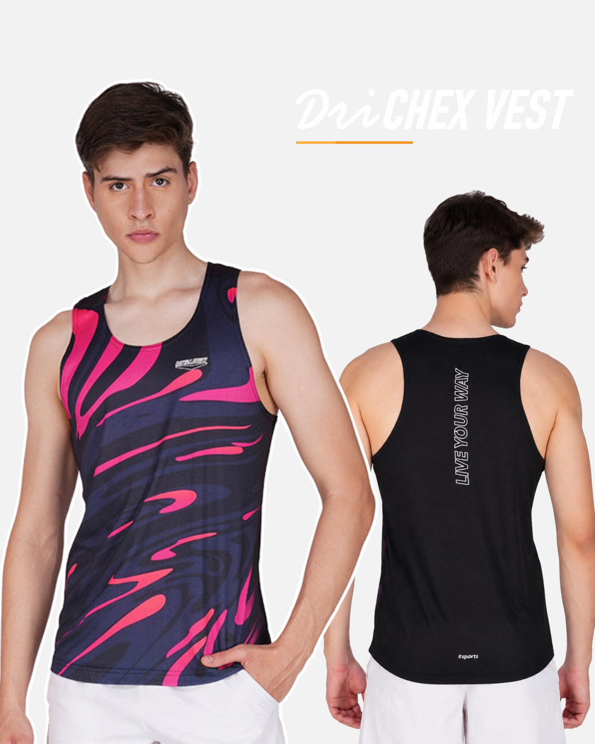 DriCHEX Neon Pink & Black Vest for Men