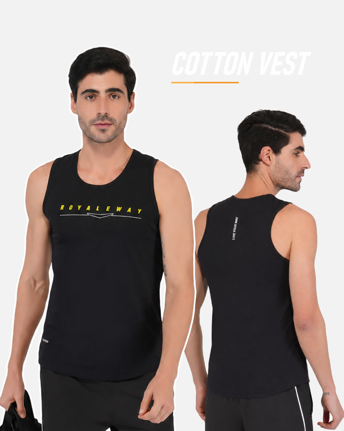 Cotton Black & Yellow Vest RWM4027