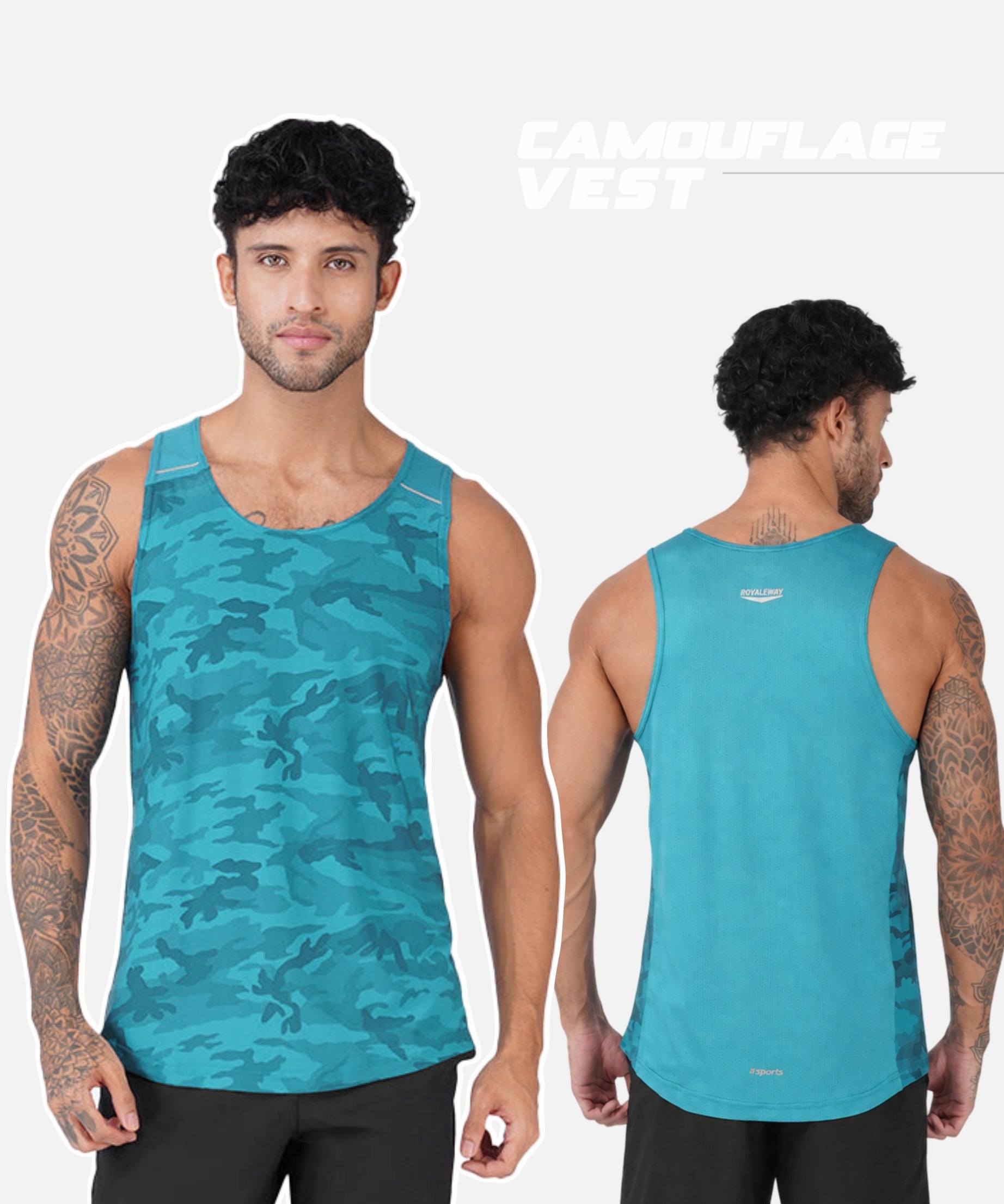 Camouflage Airforce Blue Men Vest