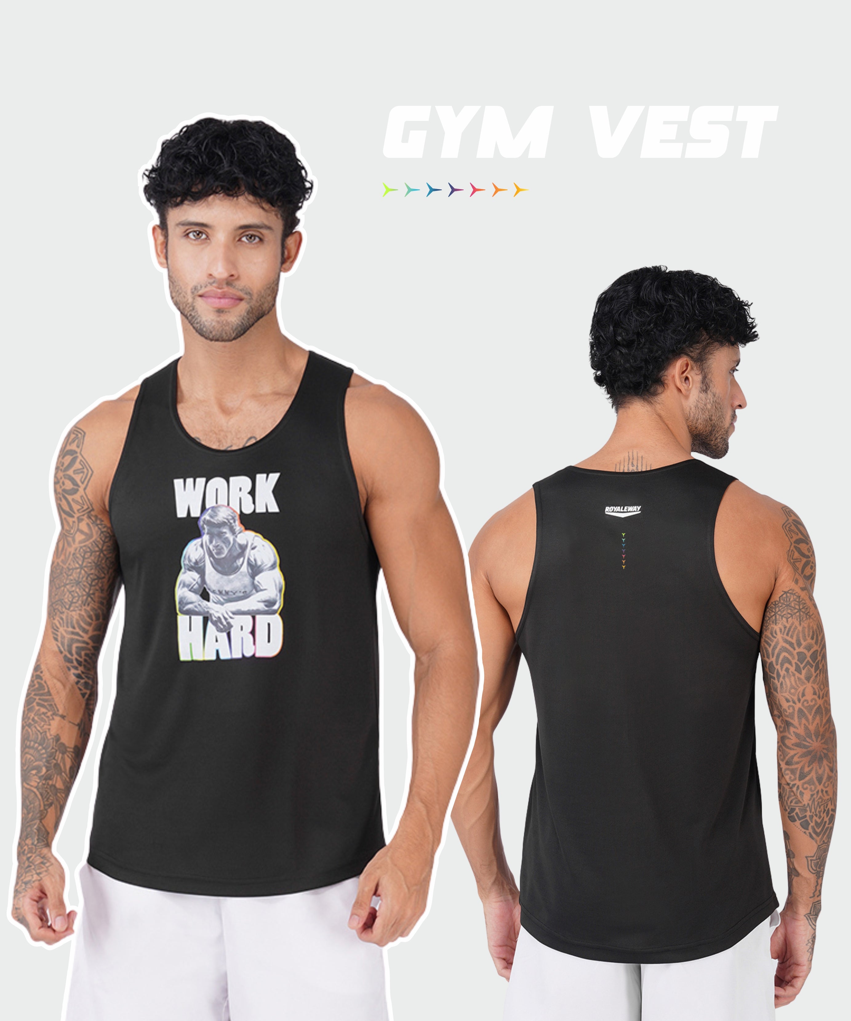 Work Hard Black Men Vest