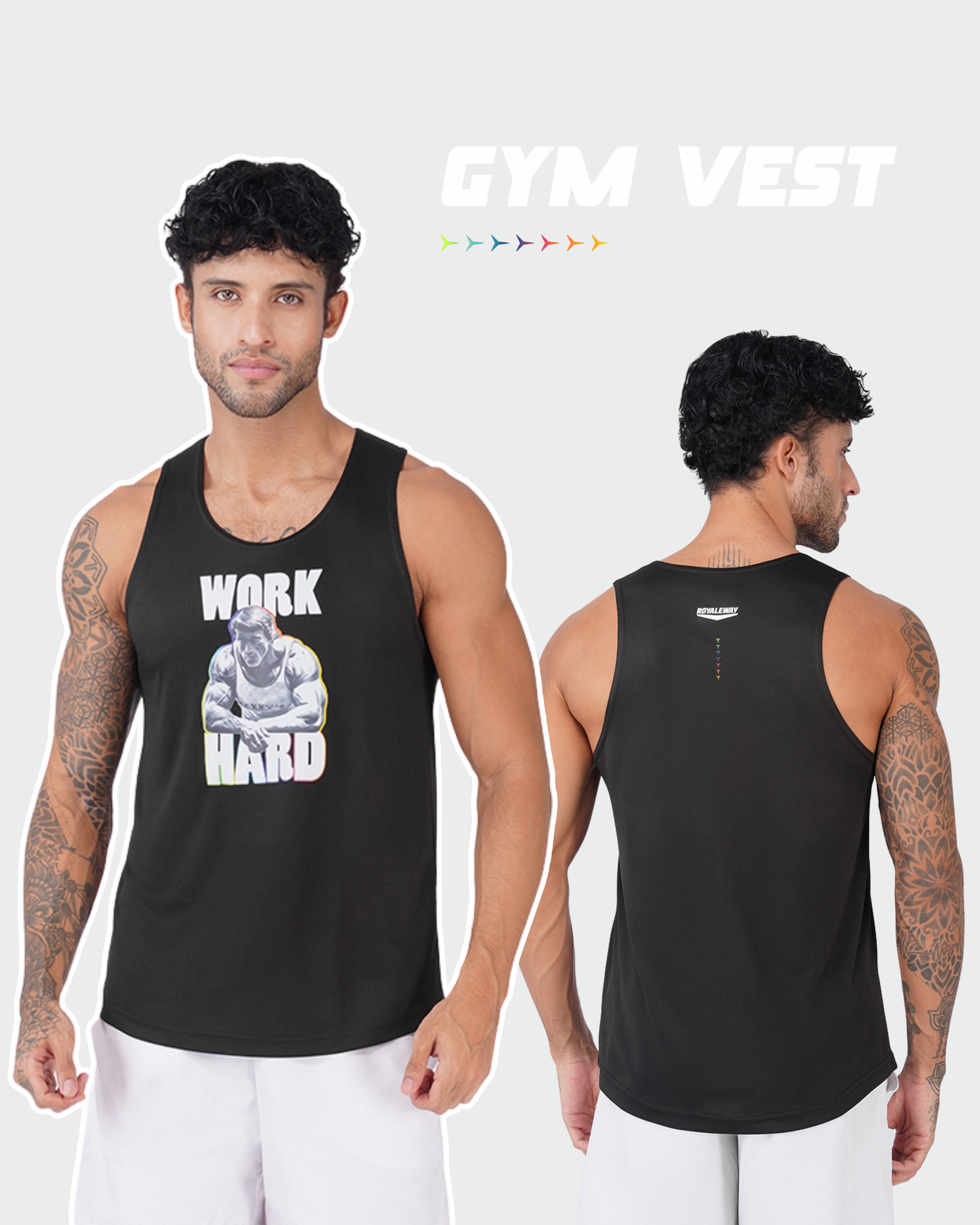 Work Hard Black Men Vest