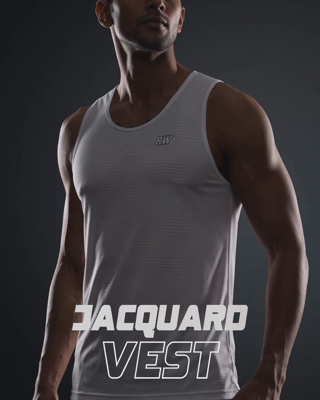 Jacquard White Men Vest