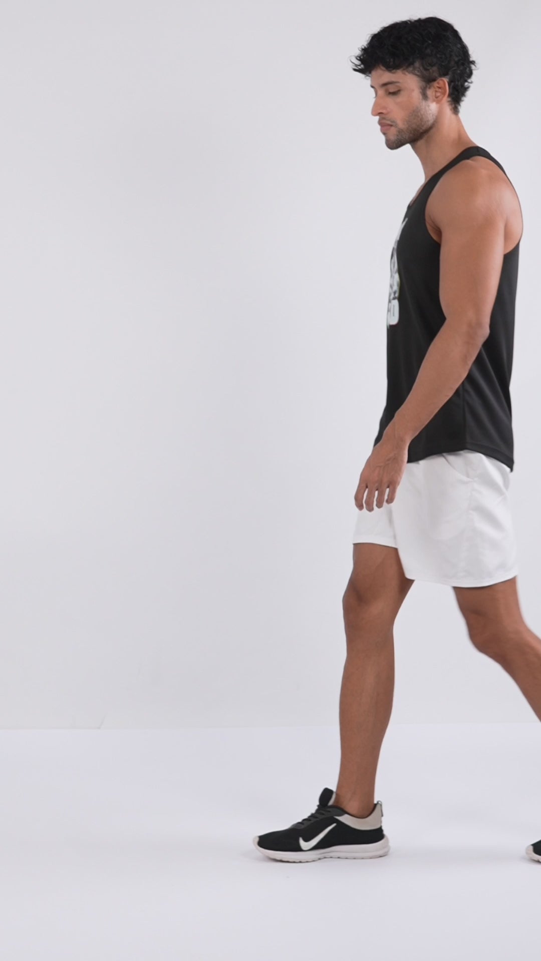 Work Hard Printed Black Gym Vest for Men – DriDOT RWM4040 | ROYALEWAY 360