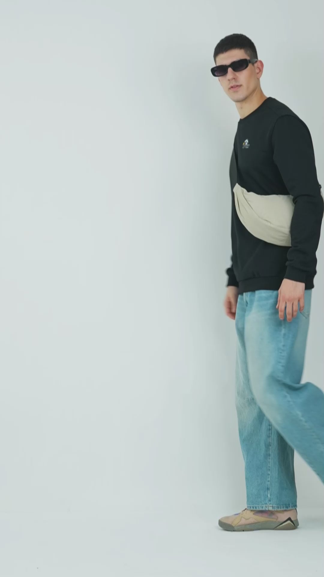 Fleece Eagle Black Sweatshirt RWM9012