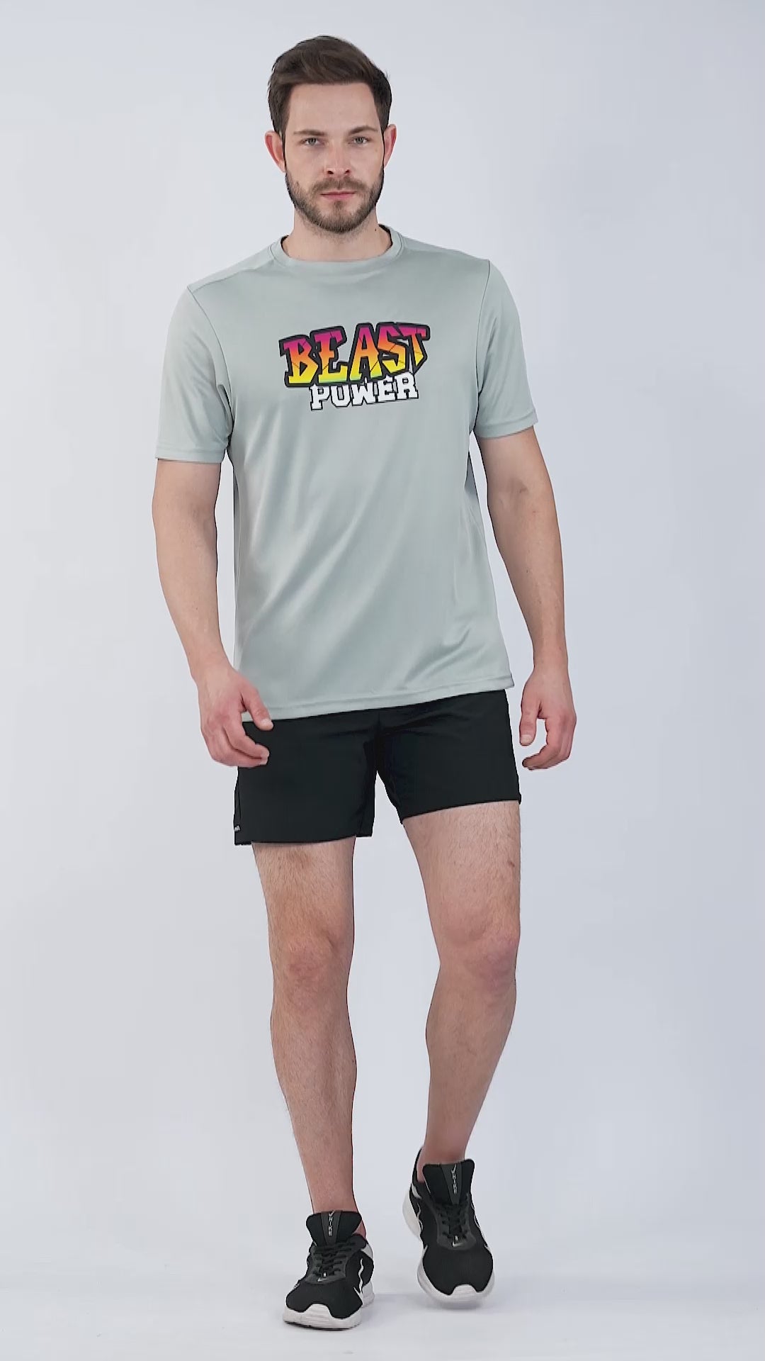 Gym Golden Grey T-Shirt Slim Fit Men RWM2054