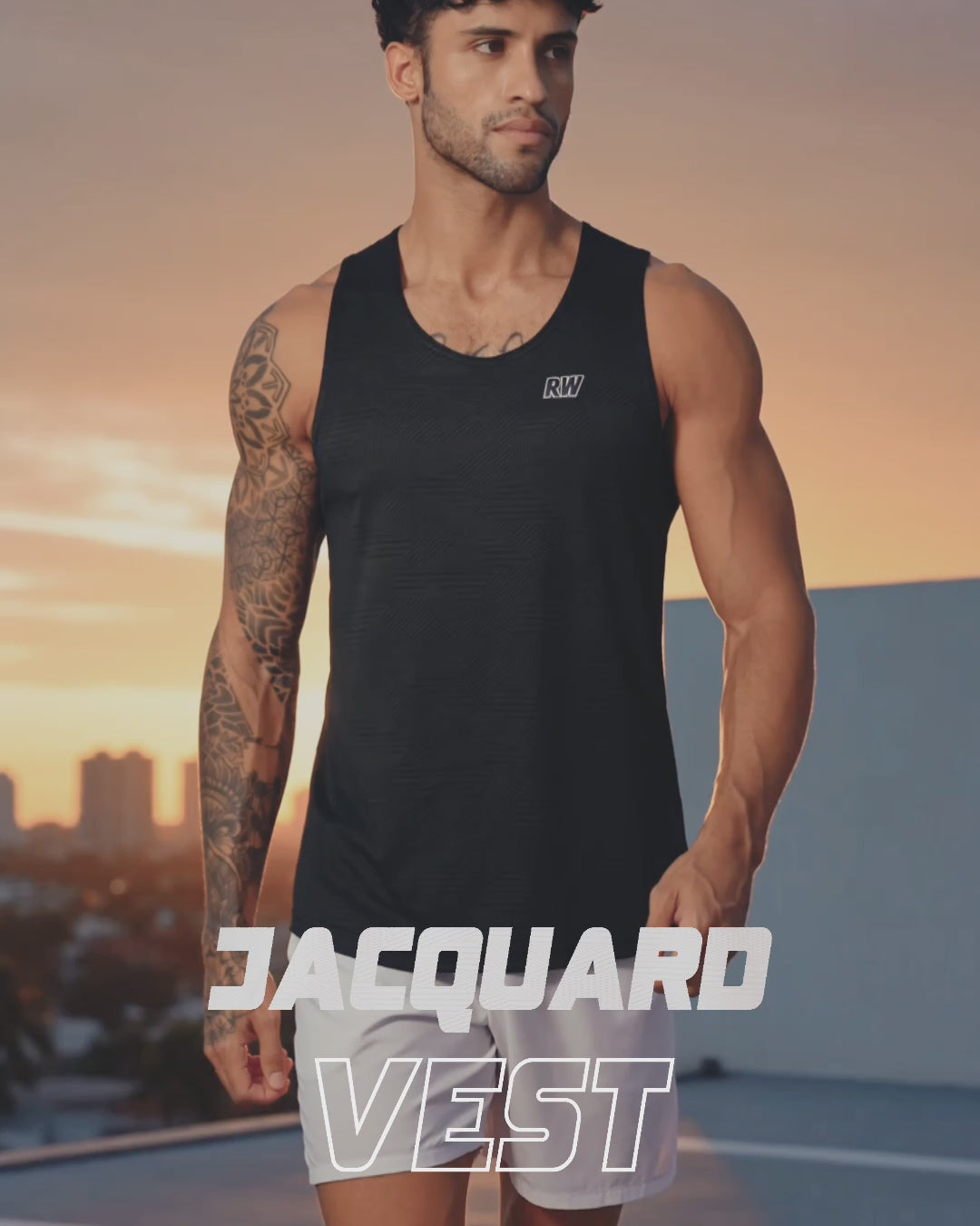 Jacquard Black Men Vest