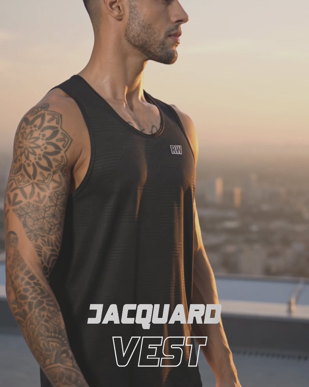 Jacquard Black Men Vest