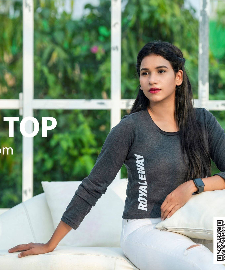 Cotton Dark Grey Heather Crop Top RWW2018 Crop Top - royaleway.com