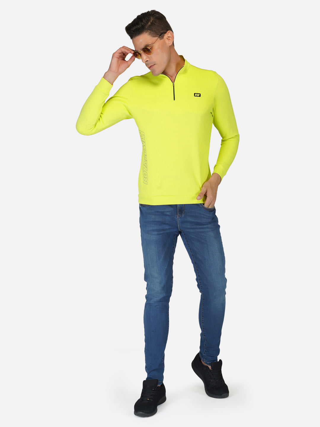 CrossFIT Neon Green Half Zipper Jacket RWM6031 Half Zipper Jacket - royaleway.com