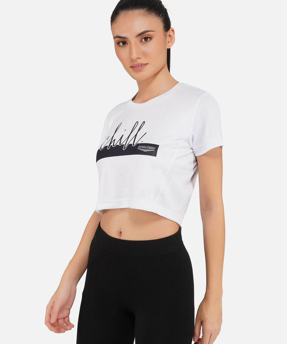 DriDOT White Long Back Crop Top RWW2035 Long Back Crop Top - royaleway.com