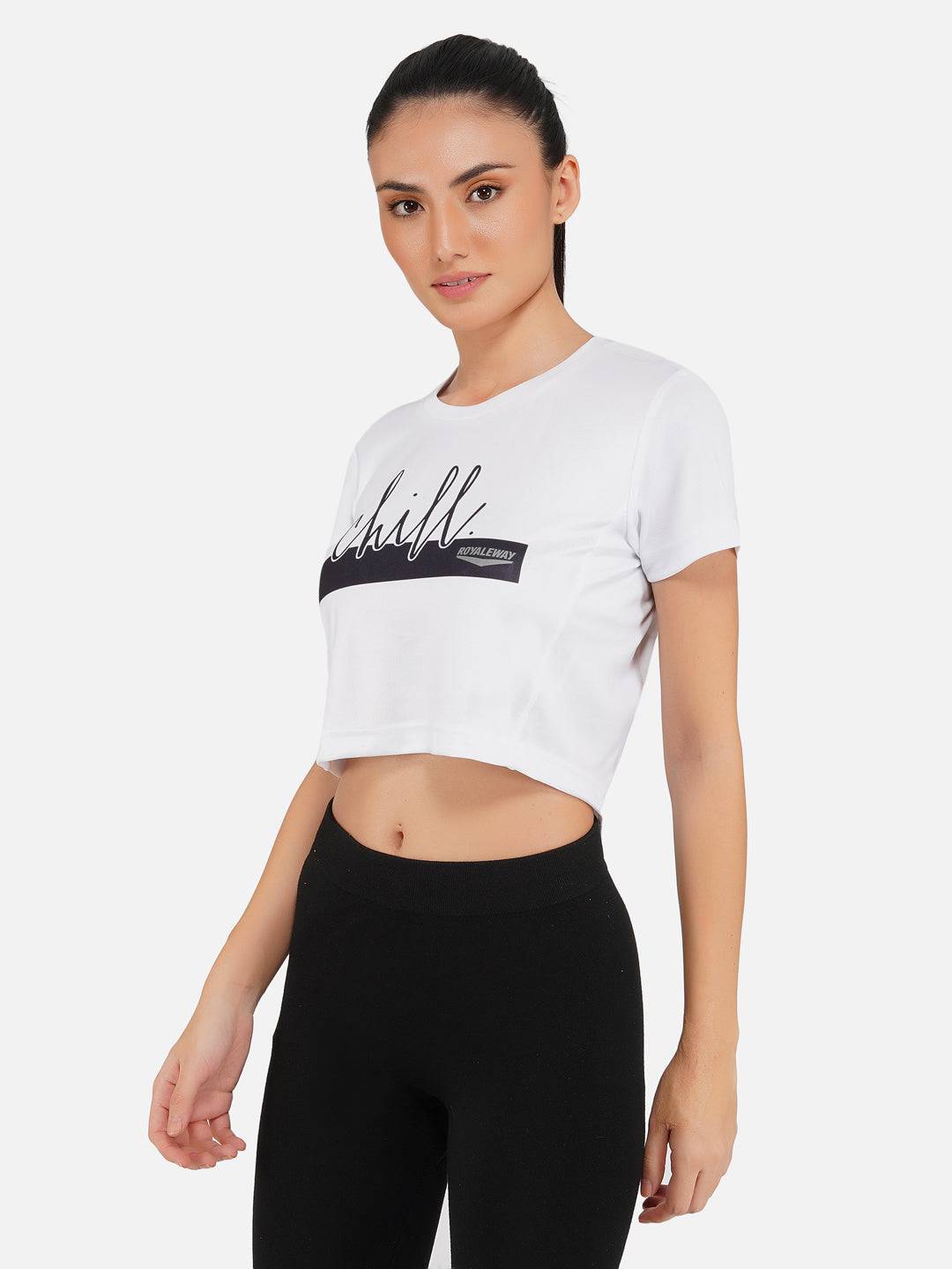 DriDOT White Long Back Crop Top RWW2035 Long Back Crop Top - royaleway.com