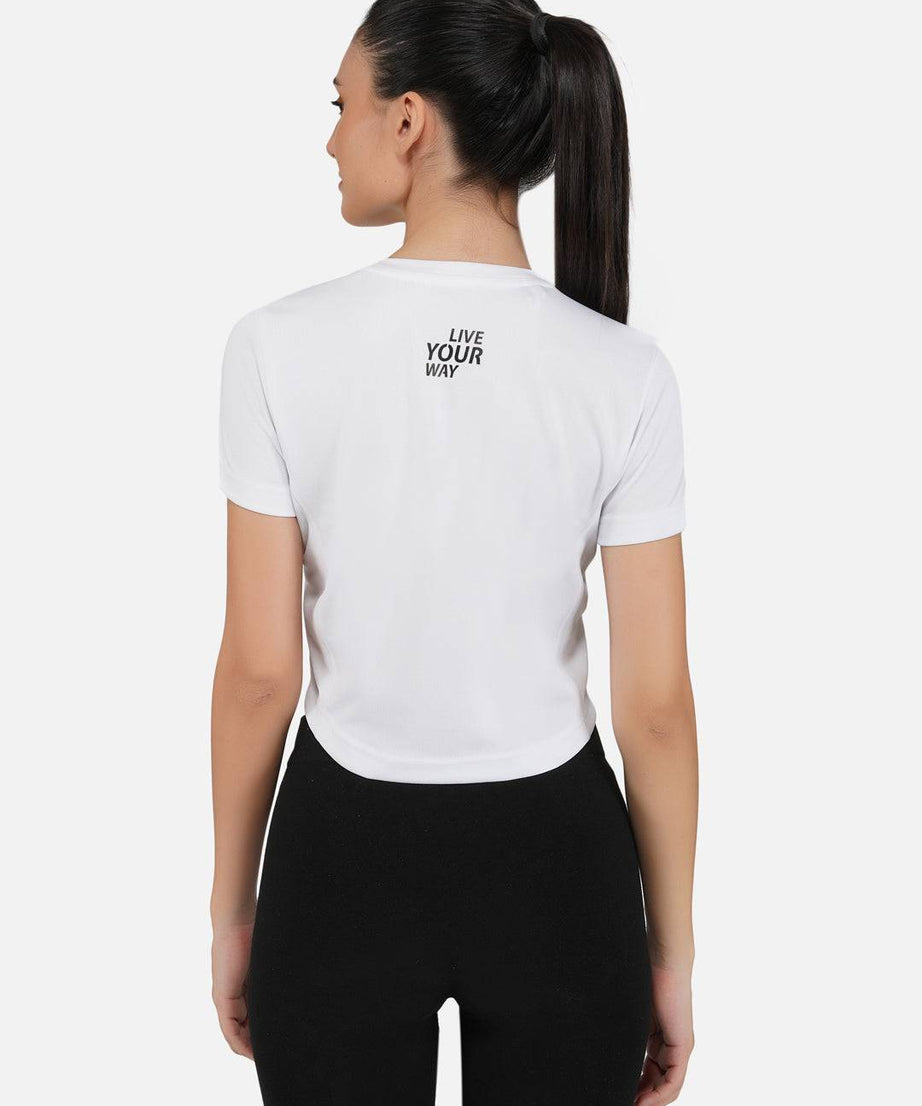 DriDOT White Long Back Crop Top RWW2035 Long Back Crop Top - royaleway.com