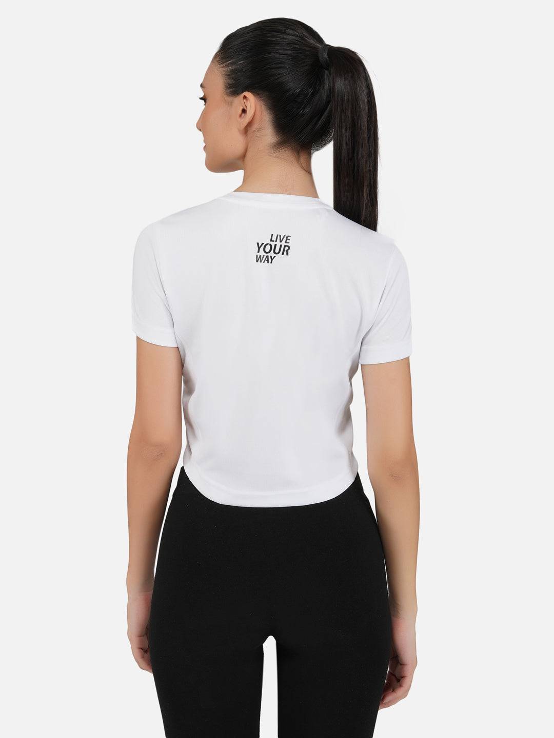 DriDOT White Long Back Crop Top RWW2035 Long Back Crop Top - royaleway.com