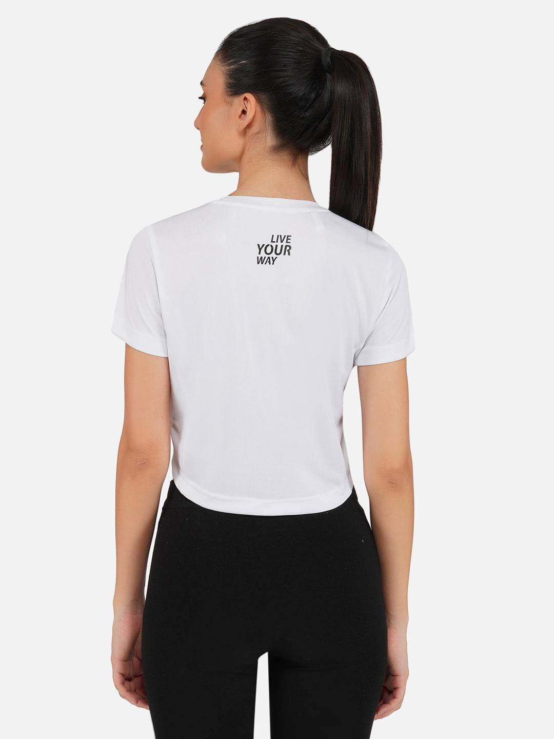 DriDOT White Long Back Crop Top RWW2033 Long Back Crop Top - royaleway.com