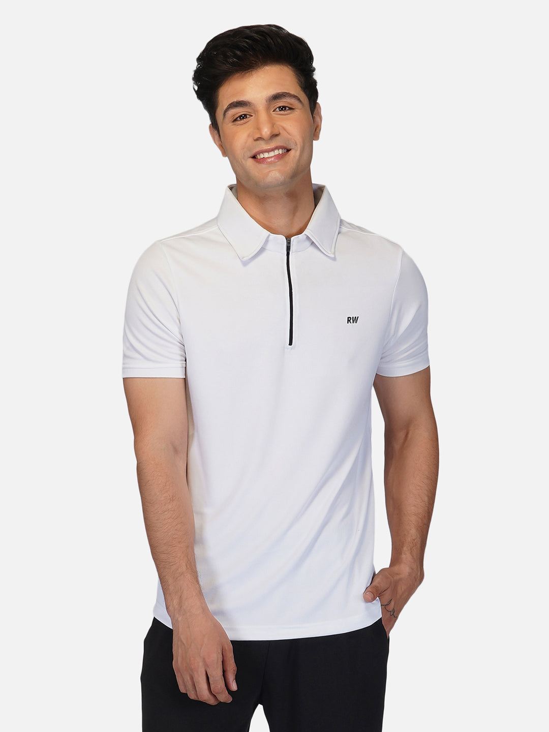 DriDOT White Zipper Polo T-Shirt RWM2024 POLO T-Shirt - royaleway.com