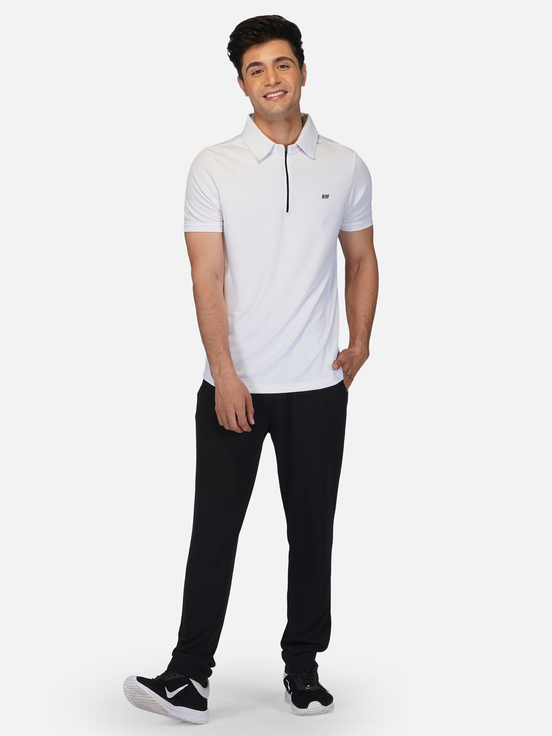 DriDOT White Zipper Polo T-Shirt RWM2024 POLO T-Shirt - royaleway.com