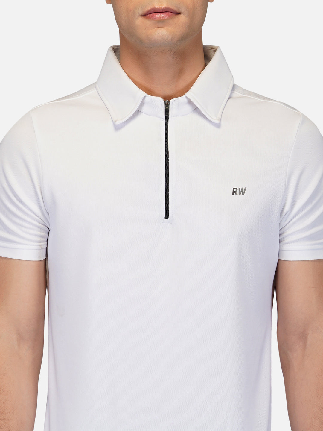 DriDOT White Zipper Polo T-Shirt RWM2024 POLO T-Shirt - royaleway.com