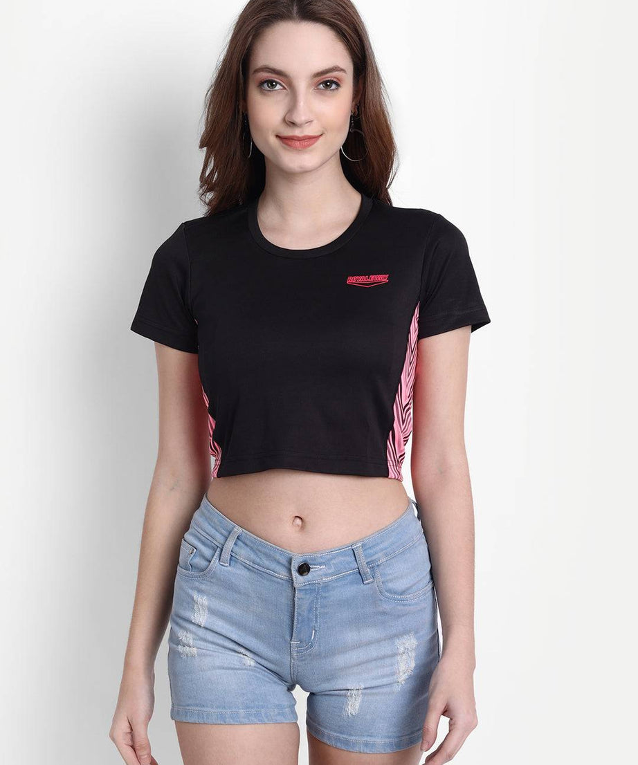 DriDOT Black Long Back Crop Top RWW2040 Long Back Crop Top - royaleway.com