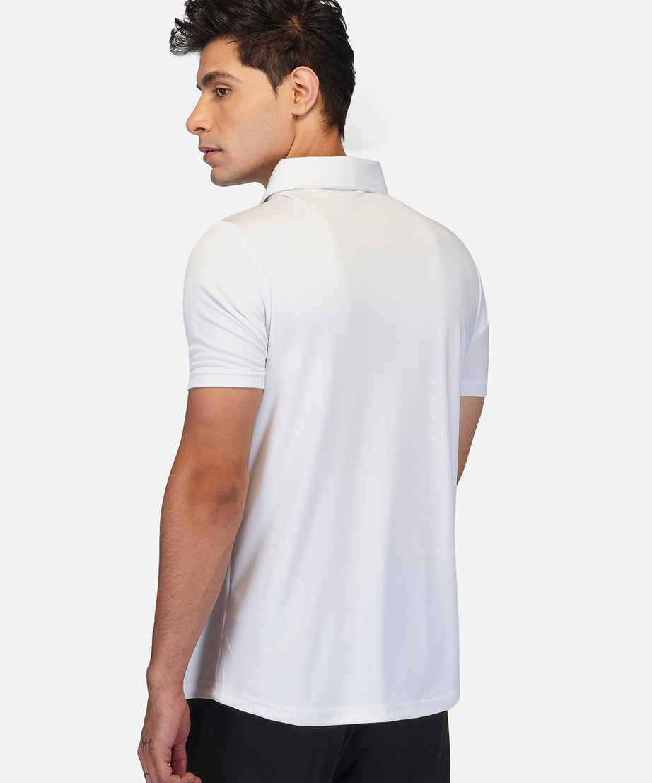 DriDOT White Zipper Polo T-Shirt RWM2024 POLO T-Shirt - royaleway.com