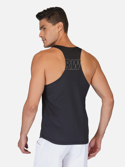 MONODri Sportswear Vest Apparel Men Tank Top Sando Black RWM4001