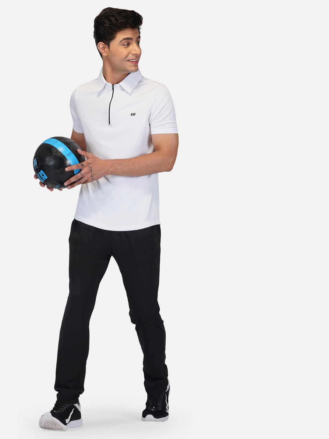 DriDOT White Zipper Polo T-Shirt RWM2024 POLO T-Shirt - royaleway.com