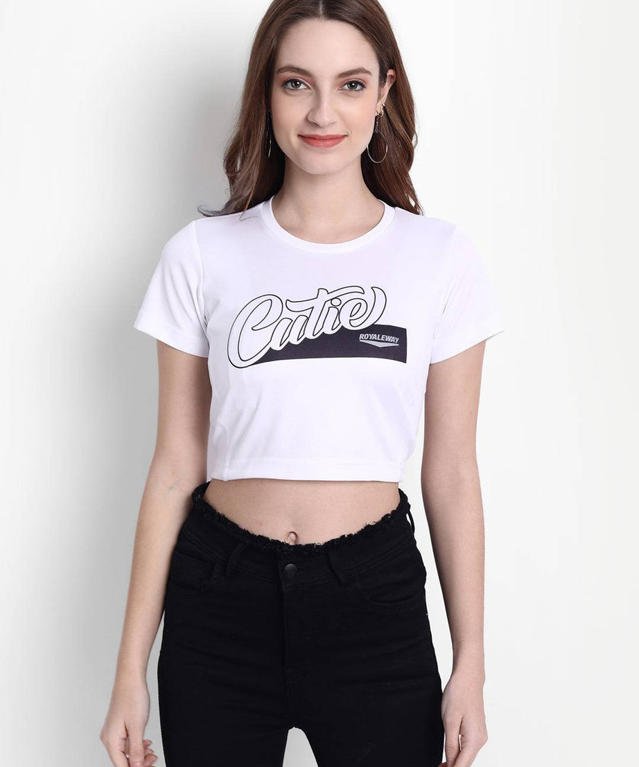 DriDOT White Long Back Crop Top RWW2043 Long Back Crop Top - royaleway.com