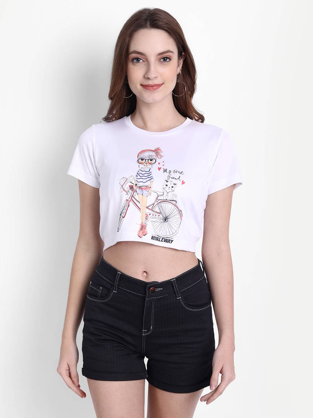 DriDOT White Long Back Crop Top RWW2041 Long Back Crop Top - royaleway.com