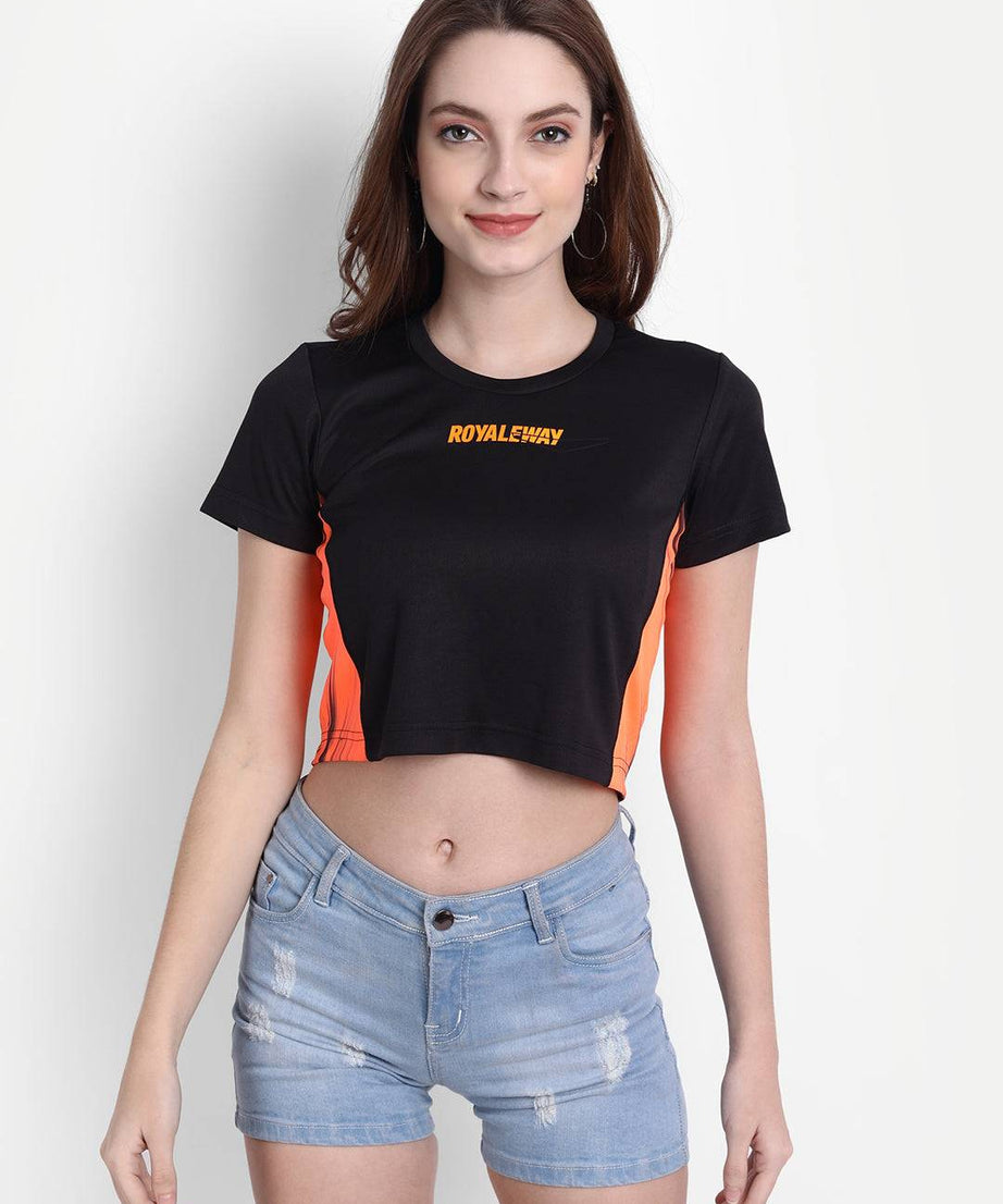 DriDOT Black Long Back Crop Top RWW2039 Long Back Crop Top - royaleway.com