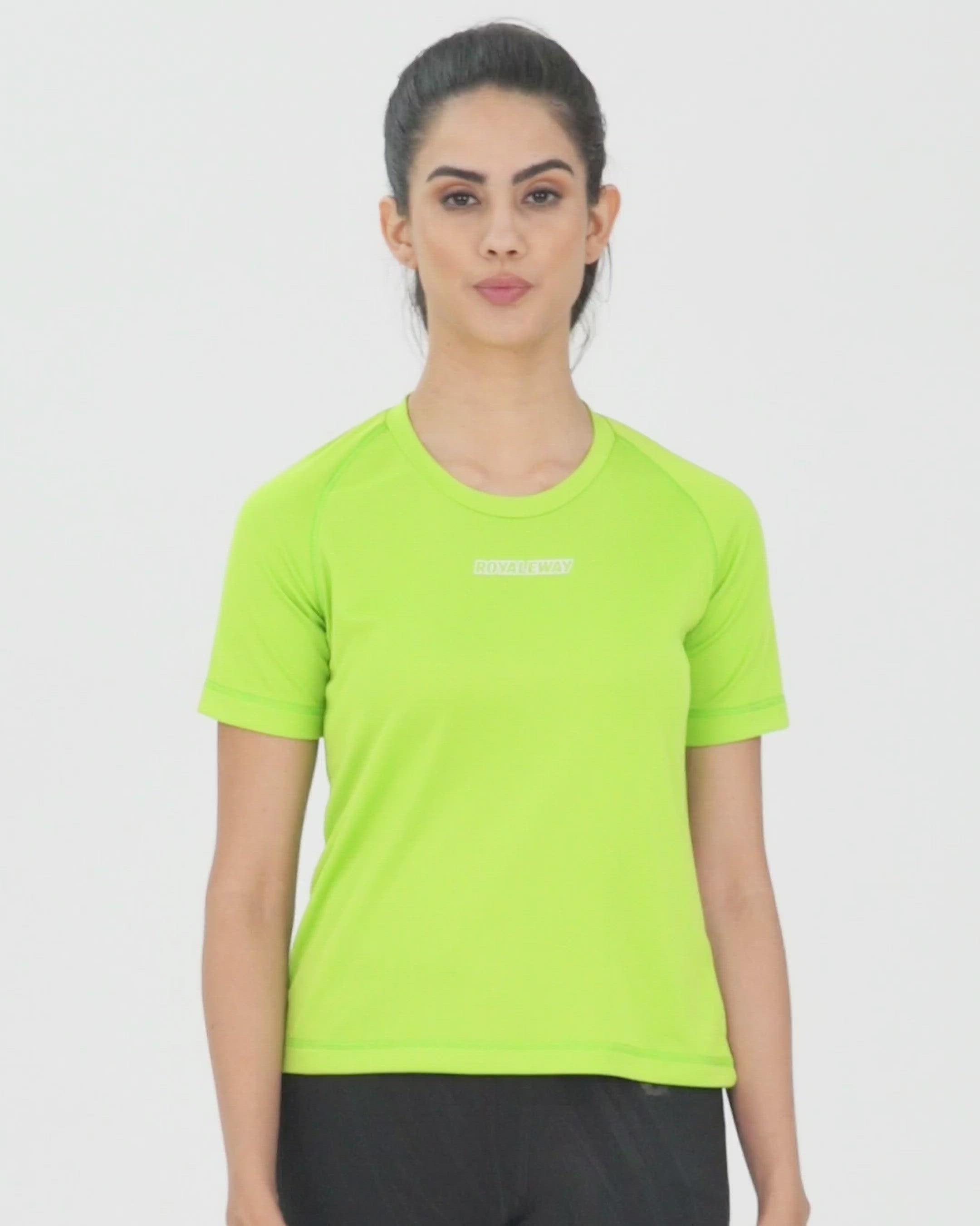 DriDOT Top T Shirt Apparel Women Raglan Neon Green RWW2062