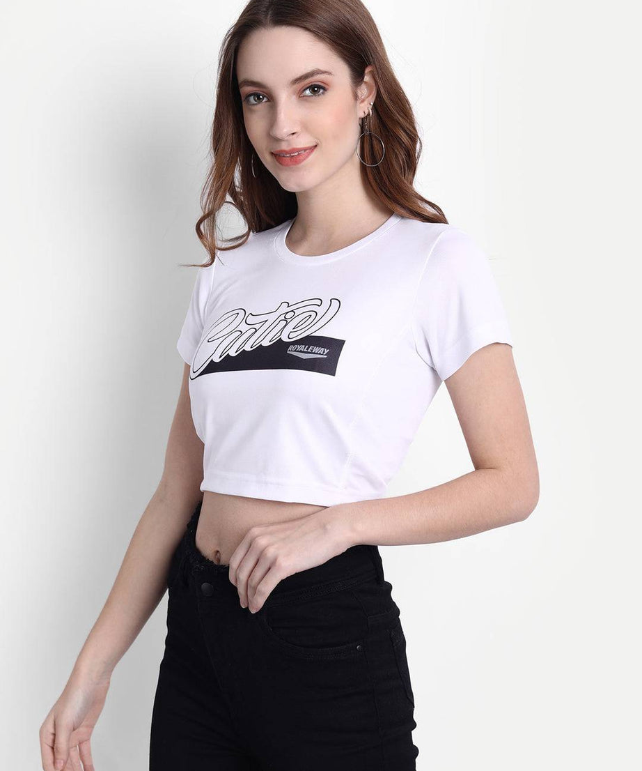 DriDOT White Long Back Crop Top RWW2043 Long Back Crop Top - royaleway.com