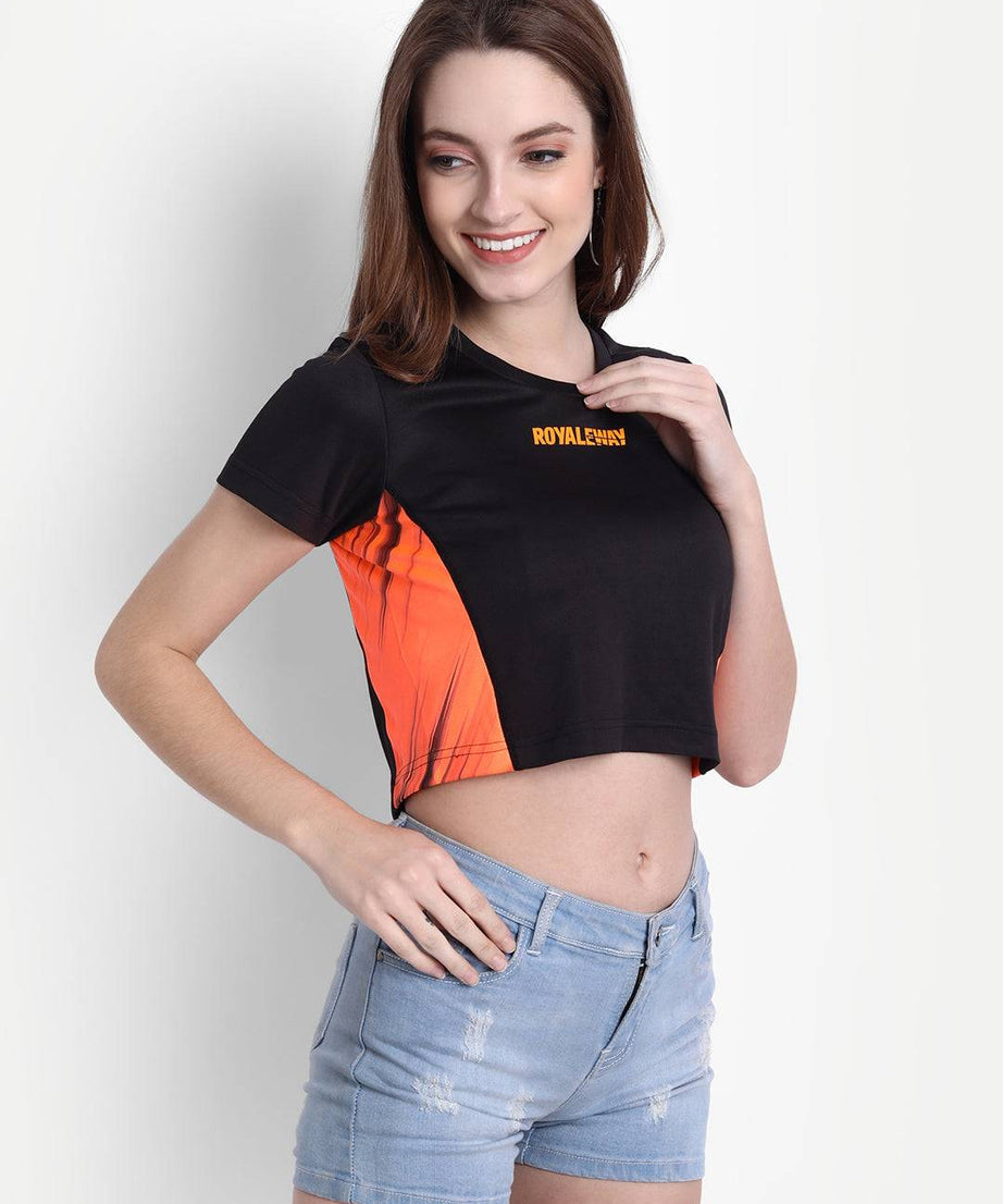 DriDOT Black Long Back Crop Top RWW2039 Long Back Crop Top - royaleway.com