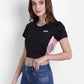 LONG BACK CROP TOP BLACK AND STRIPS RWW2047