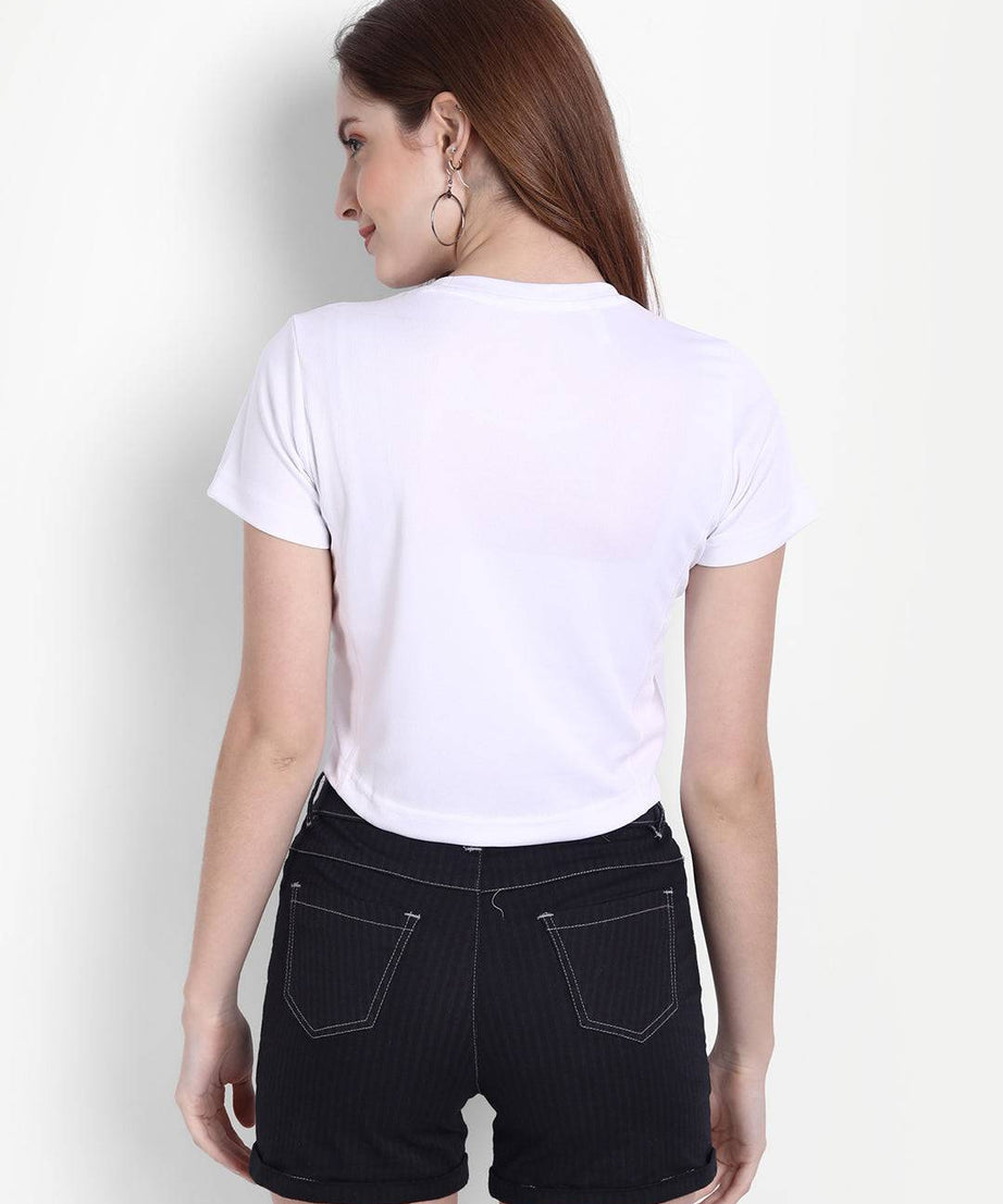 DriDOT White Long Back Crop Top RWW2042 Long Back Crop Top - royaleway.com