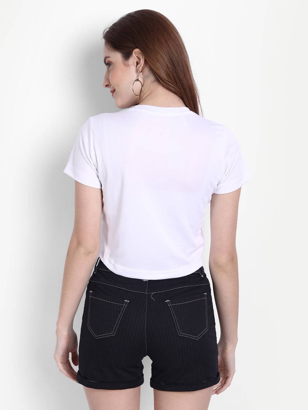 DriDOT White Long Back Crop Top RWW2042 Long Back Crop Top - royaleway.com