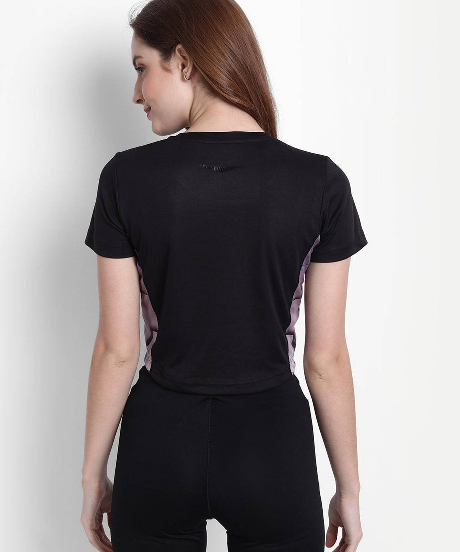 DriDOT Black Long Back Crop Top RWW2045 Long Back Crop Top - royaleway.com