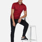 DriDOT Zipper Polo T Shirt Maroon RWM2029