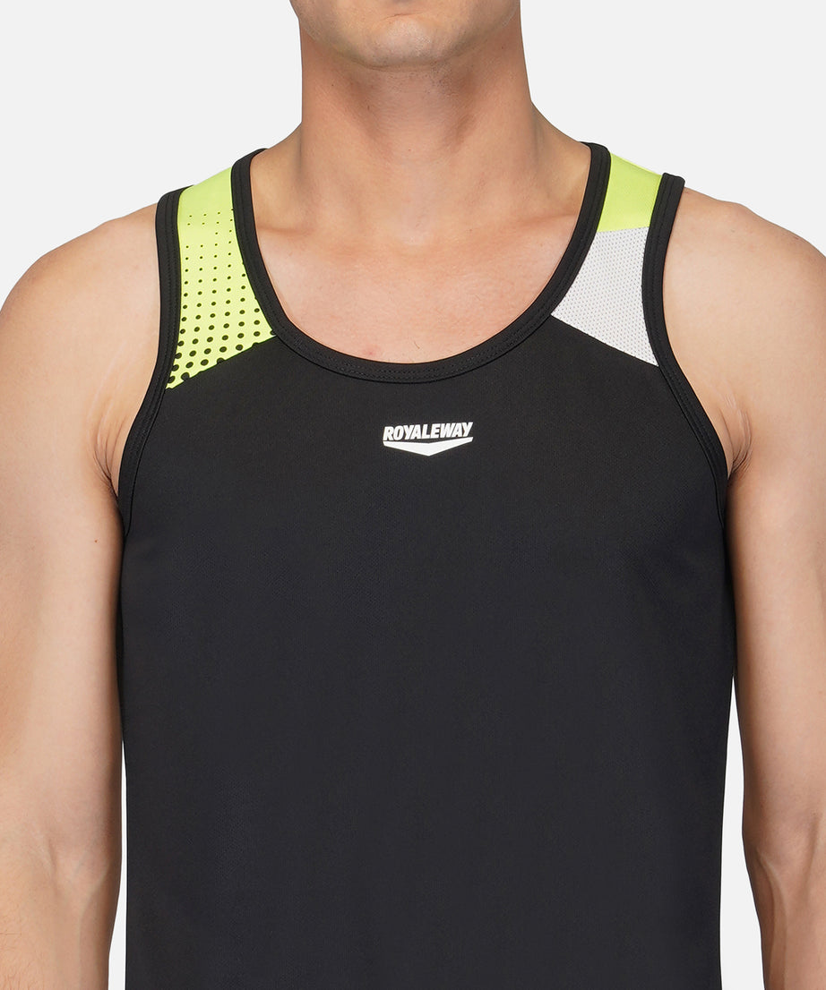 Black & Neon Green Designer Vest RWM4029 DriDOT Vest - royaleway.com