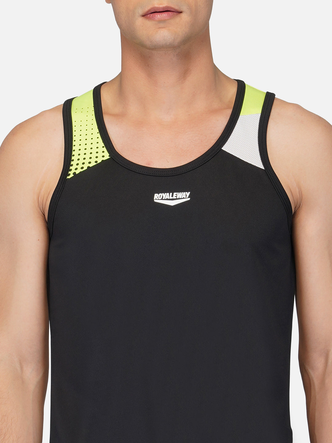 Black & Neon Green Designer Vest RWM4029 DriDOT Vest - royaleway.com