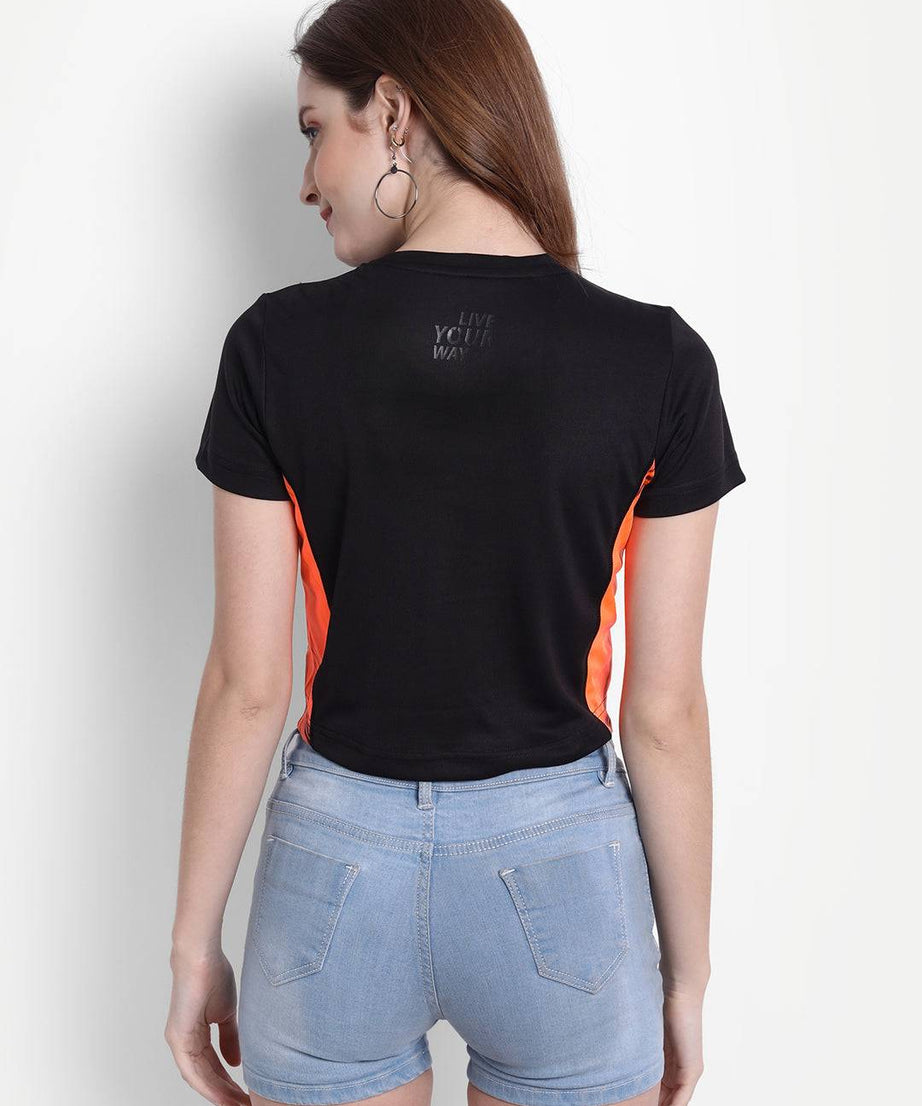 DriDOT Black Long Back Crop Top RWW2039 Long Back Crop Top - royaleway.com